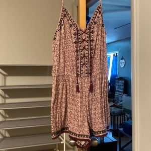 American Eagle lace-up tank romper.